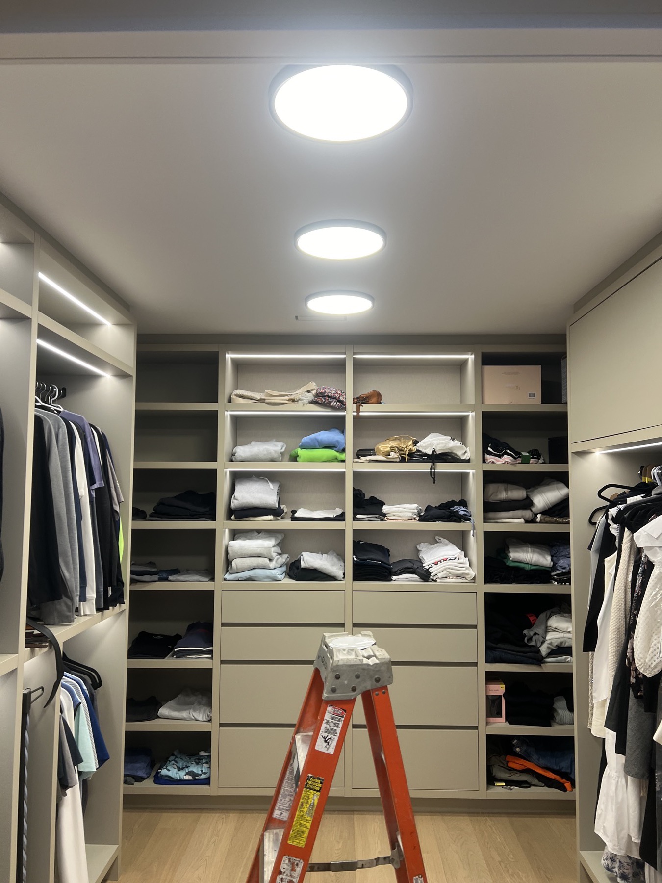 Closet lighting and device installation work by Croatian Electric